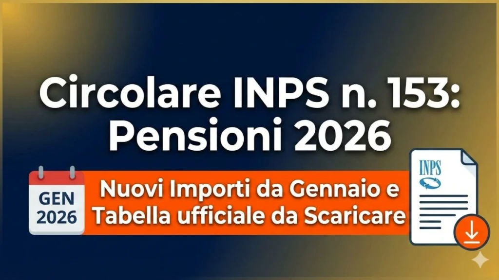 Circolare INPS n. 153: Pensioni 2026, Nuovi Importi da Gennaio e Tabella ufficiale da Scaricare